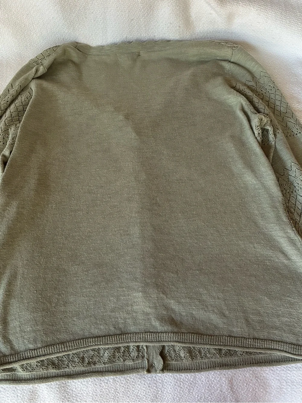 FRYE Olive Sage Openwork Knit Cardigan